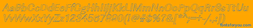 ImperialouMediumItalic Font – Blue Fonts on Orange Background