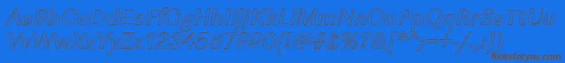 ImperialouMediumItalic Font – Brown Fonts on Blue Background