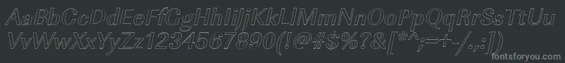 ImperialouMediumItalic Font – Gray Fonts on Black Background