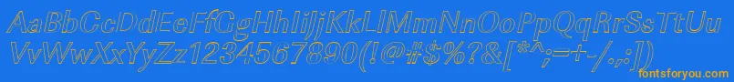 ImperialouMediumItalic Font – Orange Fonts on Blue Background