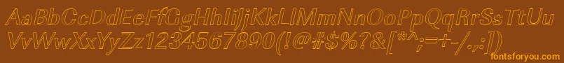 ImperialouMediumItalic Font – Orange Fonts on Brown Background