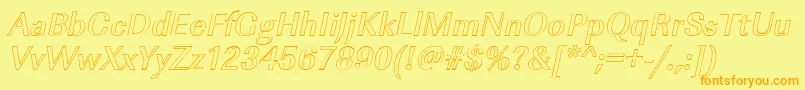 ImperialouMediumItalic Font – Orange Fonts on Yellow Background