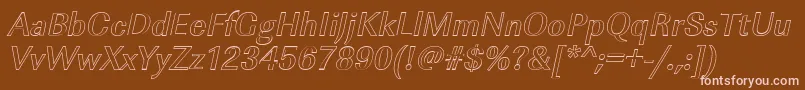 ImperialouMediumItalic-Schriftart – Rosa Schriften auf braunem Hintergrund