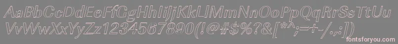ImperialouMediumItalic-Schriftart – Rosa Schriften auf grauem Hintergrund