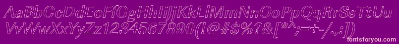 ImperialouMediumItalic Font – Pink Fonts on Purple Background
