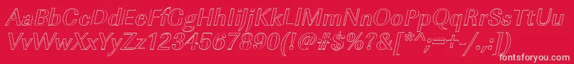 ImperialouMediumItalic Font – Pink Fonts on Red Background