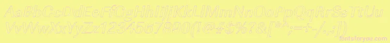 Шрифт ImperialouMediumItalic – розовые шрифты на жёлтом фоне