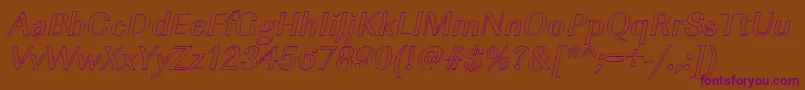 ImperialouMediumItalic-Schriftart – Violette Schriften auf braunem Hintergrund