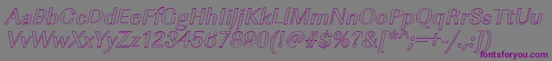 ImperialouMediumItalic-Schriftart – Violette Schriften auf grauem Hintergrund