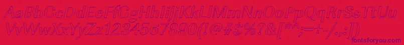 フォントImperialouMediumItalic – 赤い背景に紫のフォント