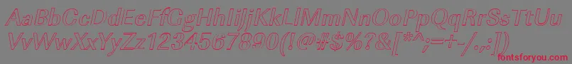 フォントImperialouMediumItalic – 赤い文字の灰色の背景