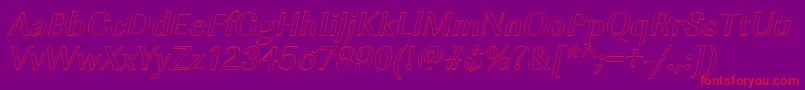 ImperialouMediumItalic Font – Red Fonts on Purple Background
