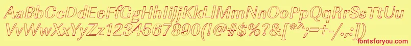 フォントImperialouMediumItalic – 赤い文字の黄色い背景