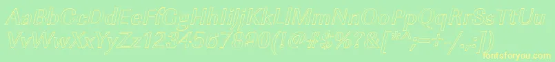 ImperialouMediumItalic Font – Yellow Fonts on Green Background