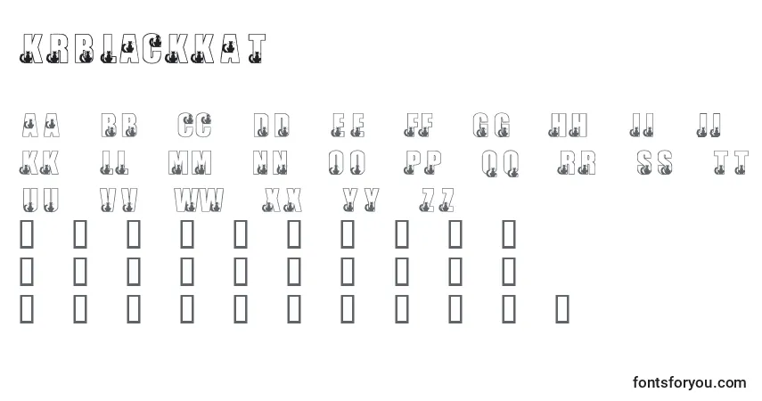 Schriftart KrBlackKat – Alphabet, Zahlen, spezielle Symbole