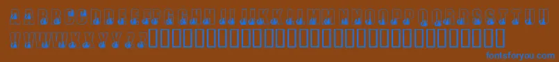 フォントKrBlackKat – 茶色の背景に青い文字