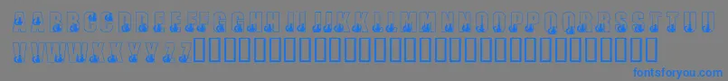 KrBlackKat Font – Blue Fonts on Gray Background