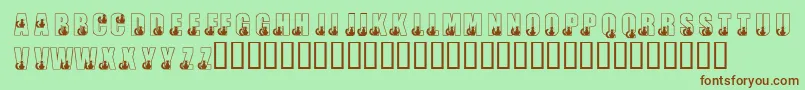 KrBlackKat Font – Brown Fonts on Green Background