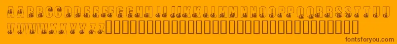KrBlackKat-Schriftart – Braune Schriften auf orangefarbenem Hintergrund