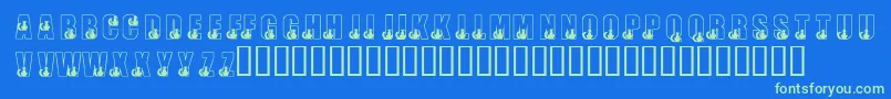 Weitere Informationen zur KrBlackKat-Schriftart KrBlackKat-Schriftart – Grüne Schriften auf blauem Hintergrund