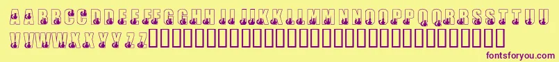 KrBlackKat-Schriftart – Violette Schriften auf gelbem Hintergrund