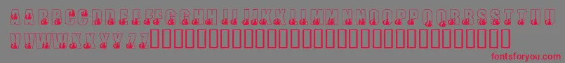 フォントKrBlackKat – 赤い文字の灰色の背景