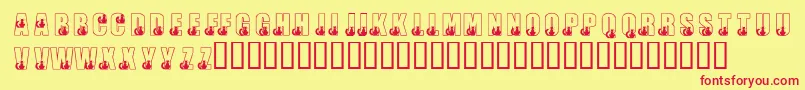 Fonte KrBlackKat – fontes vermelhas em um fundo amarelo