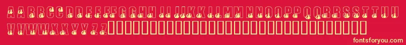 KrBlackKat Font – Yellow Fonts on Red Background