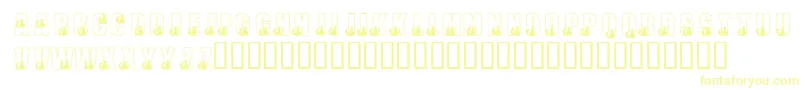 フォントKrBlackKat – 白い背景に黄色の文字
