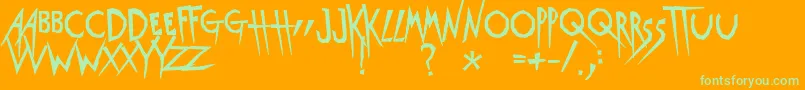 Metropolitan-Schriftart – Grüne Schriften auf orangefarbenem Hintergrund