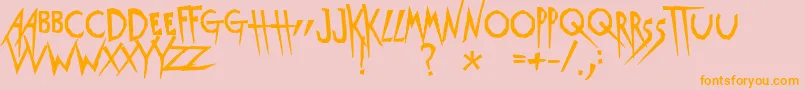 フォントMetropolitan – オレンジの文字がピンクの背景にあります。