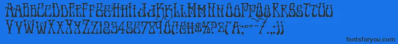 Instantzen-Schriftart – Schwarze Schriften auf blauem Hintergrund