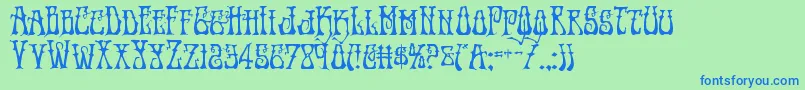 フォントInstantzen – 青い文字は緑の背景です。