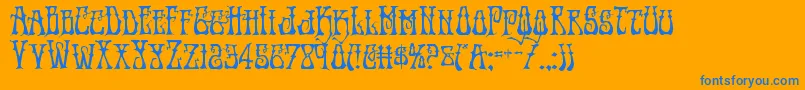 Instantzen Font – Blue Fonts on Orange Background