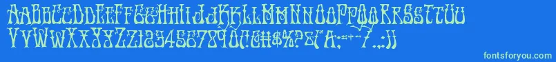 Instantzen Font – Green Fonts on Blue Background