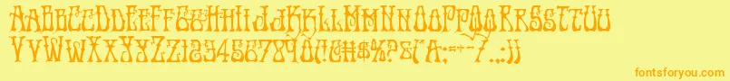 Instantzen Font – Orange Fonts on Yellow Background