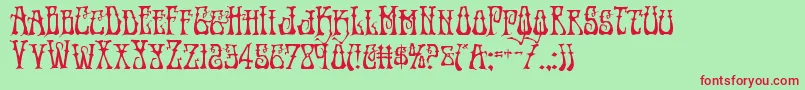 フォントInstantzen – 赤い文字の緑の背景