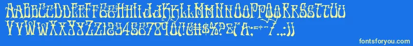 Instantzen Font – Yellow Fonts on Blue Background