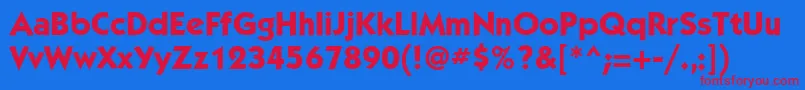 KabeltttMediumBold-fontti – punaiset fontit sinisellä taustalla