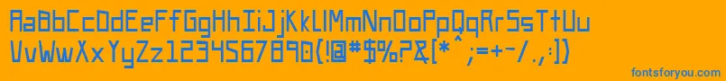 フォントUaSquared – オレンジの背景に青い文字