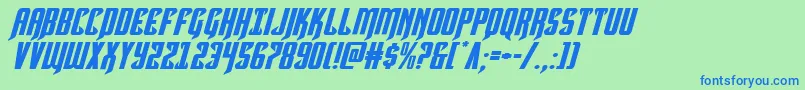 Hawkmoonexpandital Font – Blue Fonts on Green Background