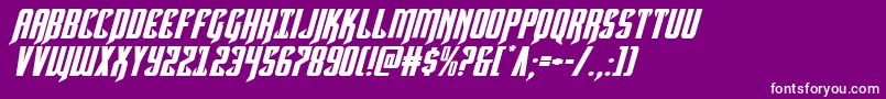 Hawkmoonexpandital Font – White Fonts on Purple Background