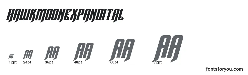 Hawkmoonexpandital Font Sizes