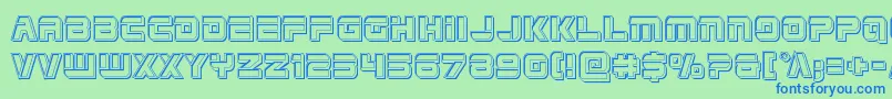 Edgeracerengrave Font – Blue Fonts on Green Background