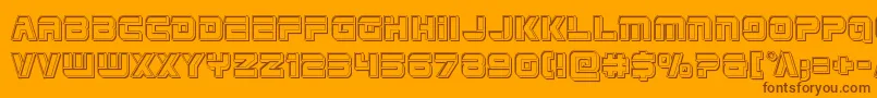 Więcej informacji o czcionce Edgeracerengrave Czcionka Edgeracerengrave – brązowe czcionki na pomarańczowym tle