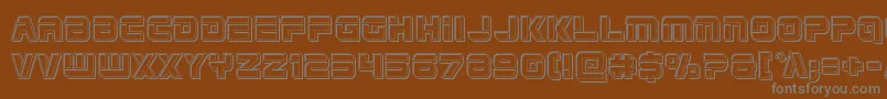 Edgeracerengrave-fontti – harmaat kirjasimet ruskealla taustalla