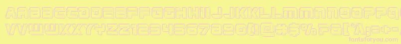 Edgeracerengrave Font – Pink Fonts on Yellow Background