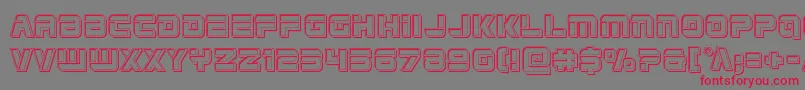 Edgeracerengrave-Schriftart – Rote Schriften auf grauem Hintergrund