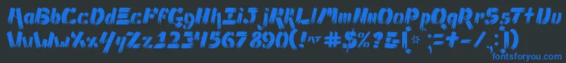 AmpadBrush Font – Blue Fonts on Black Background