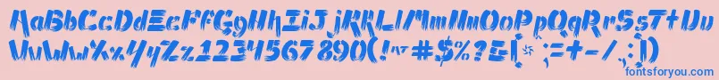 AmpadBrush Font – Blue Fonts on Pink Background